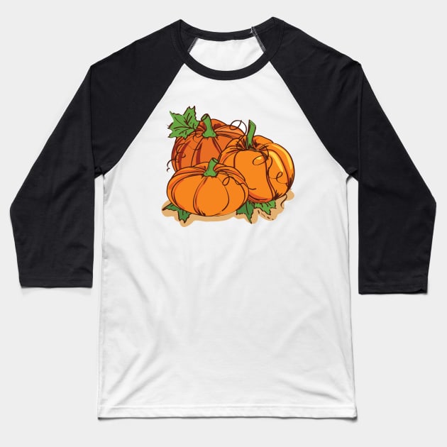 Watercolor Pumpkin, Halloween Party, Spooky Pumpkin Baseball T-Shirt by Islanr